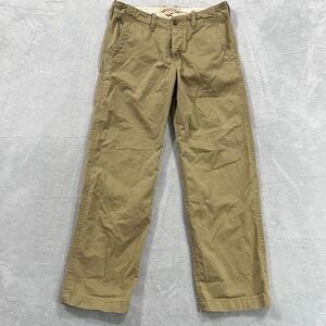 VTG Hollister Pants Men 34X31 Khaki Chino Trouser Straight Button Fly Preppy
